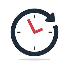 Clock icon with a rotating arrow, indicating time or refresh.